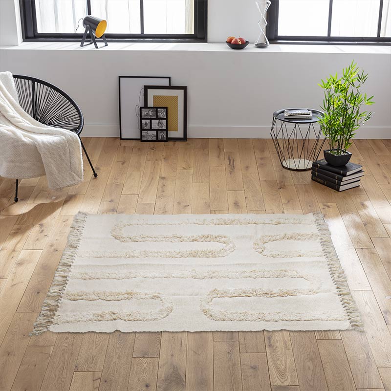 Tapis tufté 'Art'Keo' couleur écru 