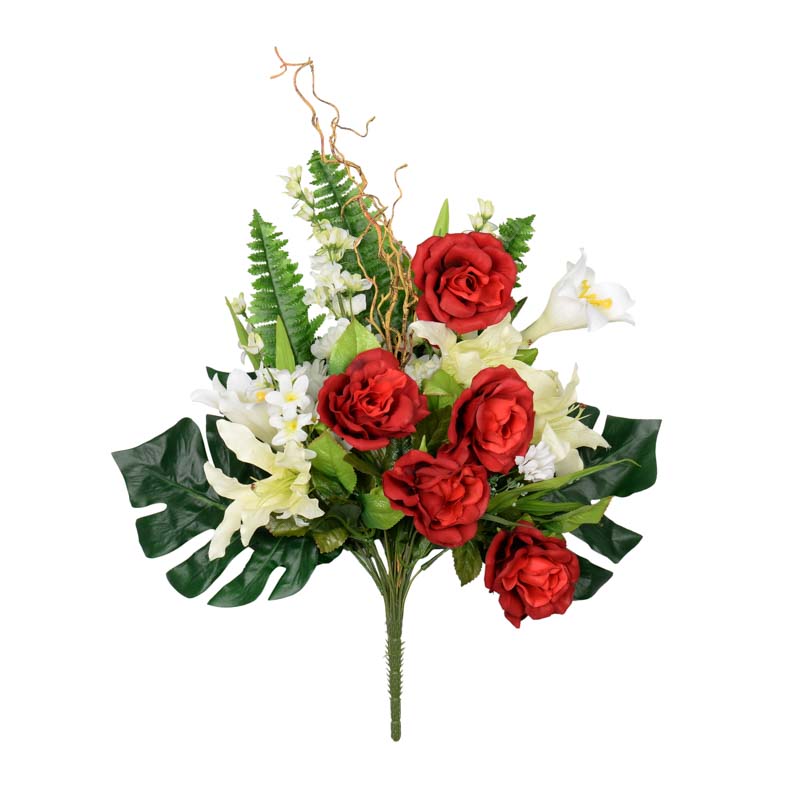 Bouquet de roses et de lys 