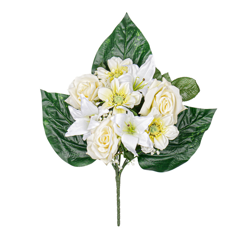 Bouquet de roses et lys dhalia 