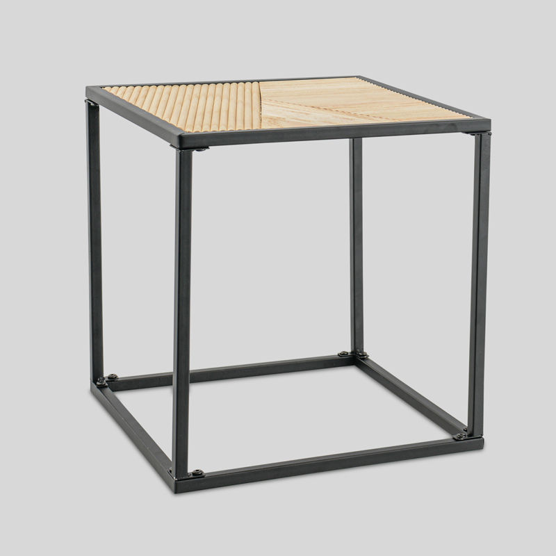 Table plateau en bois strié 'Jenna'