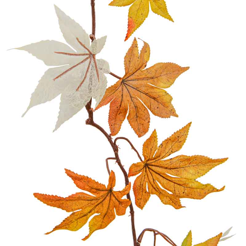 Guirlandes Feuilles D'érable Artificielles - Lot De 2 X 1,7m, Avec 4 Crochets | Décoration Automne, Halloween, Maison, Jardin