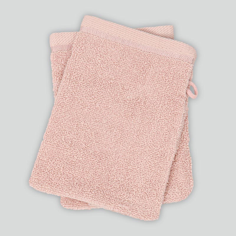 Lot de 2 gants de toilette 'Mila' vieux rose