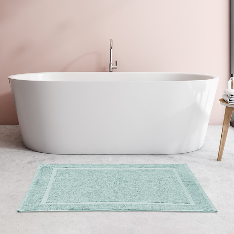 Tapis de bain 'Mila' bleu paon