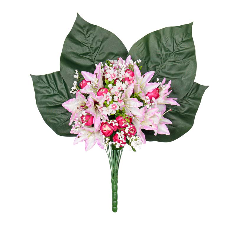 Bouquet de lys tigre,crocus,renoncules,gypso