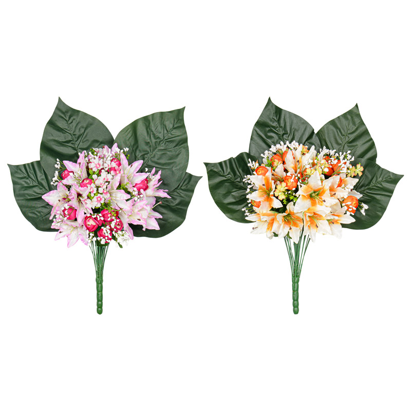 Bouquet de lys tigre,crocus,renoncules,gypso