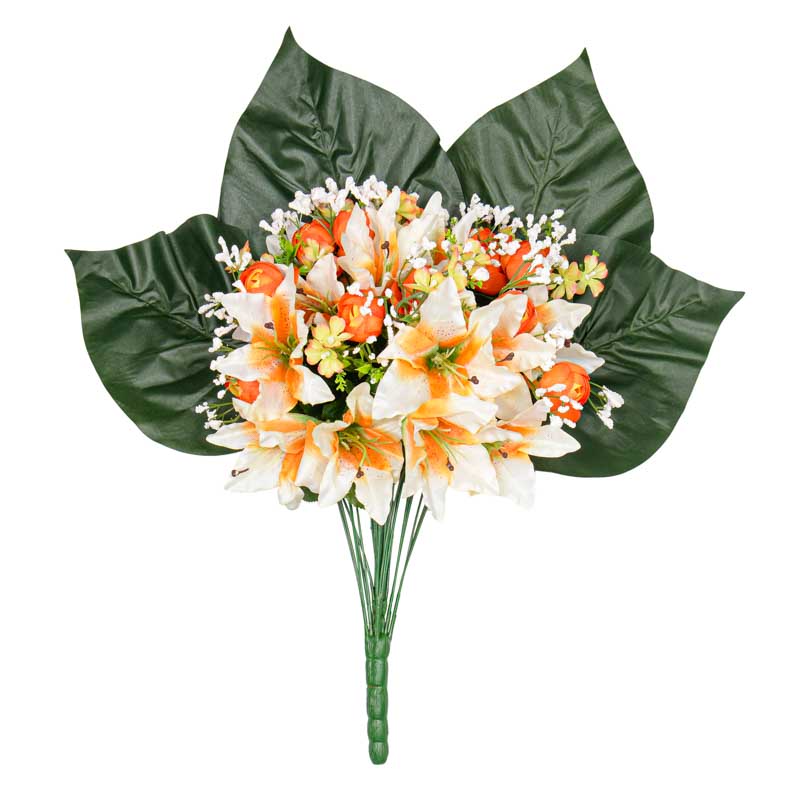 Bouquet de lys tigre,crocus,renoncules,gypso