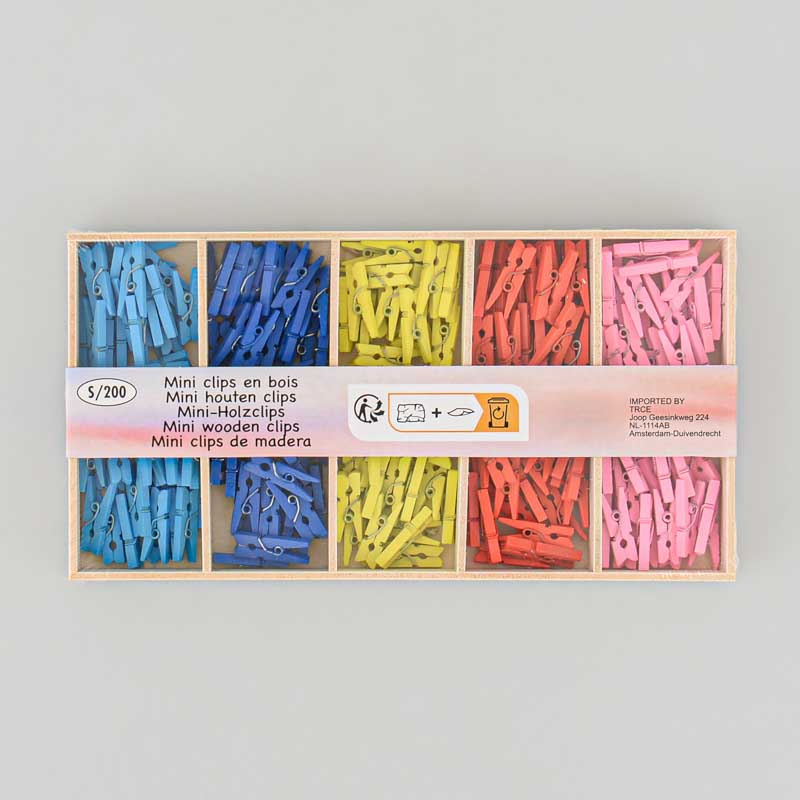 Lot de 200 mini pinces en bois