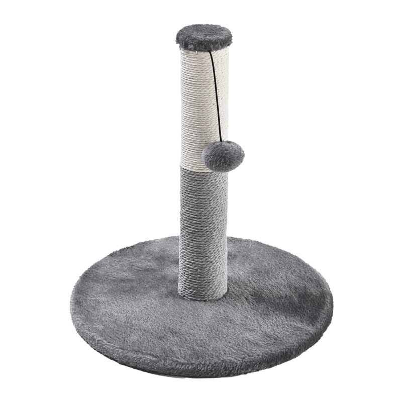 Griffoir pour chat gris avec balle