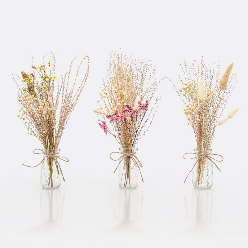 Fleurs séchées en pot