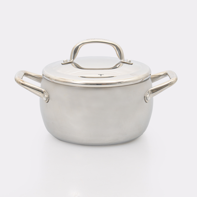 Faitout 'Olympe' en acier inoxydable gris