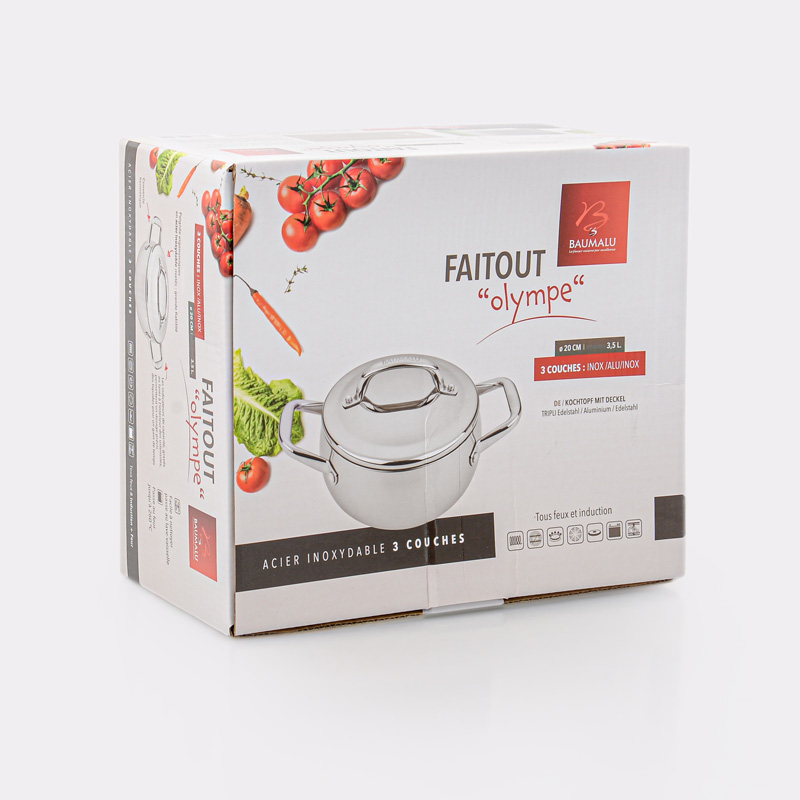 Faitout 'Olympe' en acier inoxydable gris