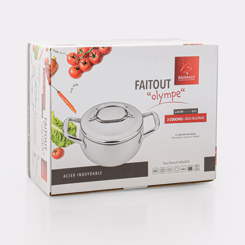 Faitout 'Olympe' en acier inoxydable gris