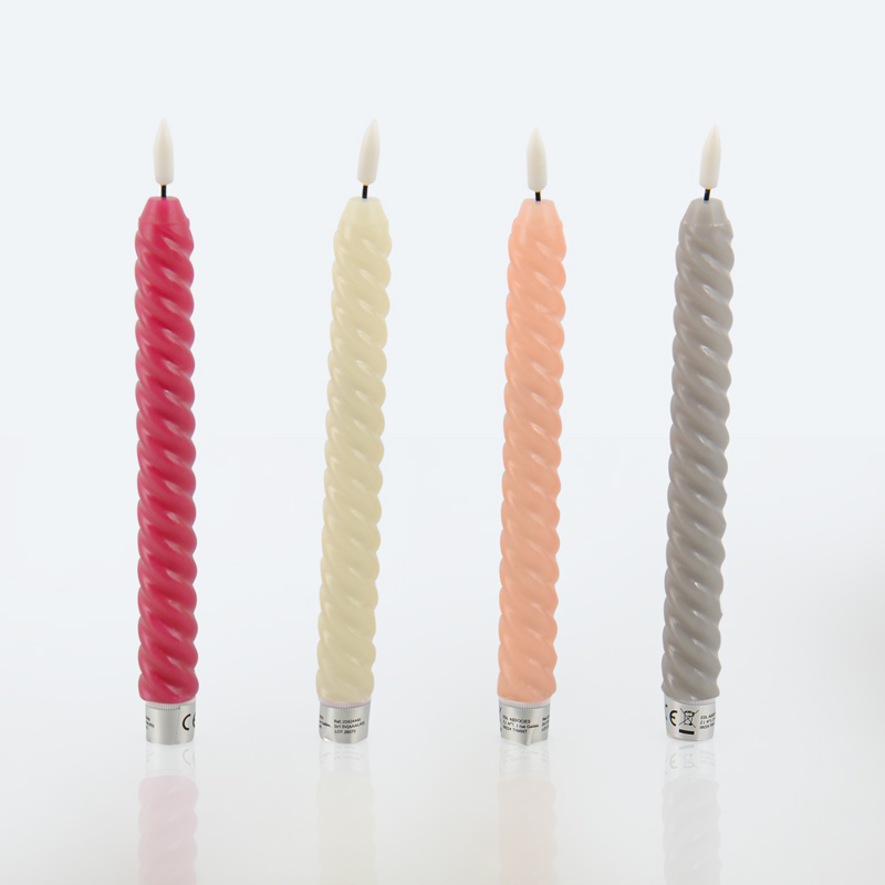 Lot de 2 bougies torsadées à LED