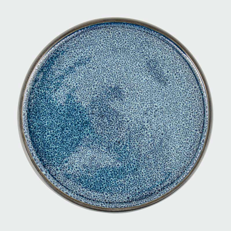 Assiette plate réactive 'Celeste' bleue