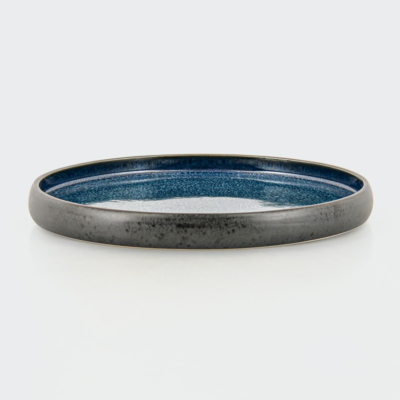 Assiette plate réactive 'Celeste' bleue