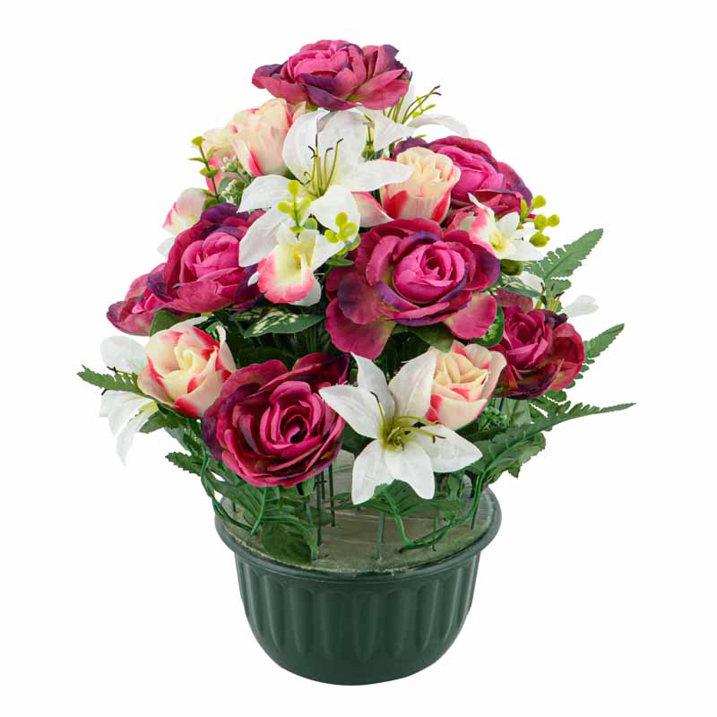Coupe de boutons de rose, lys et camélias