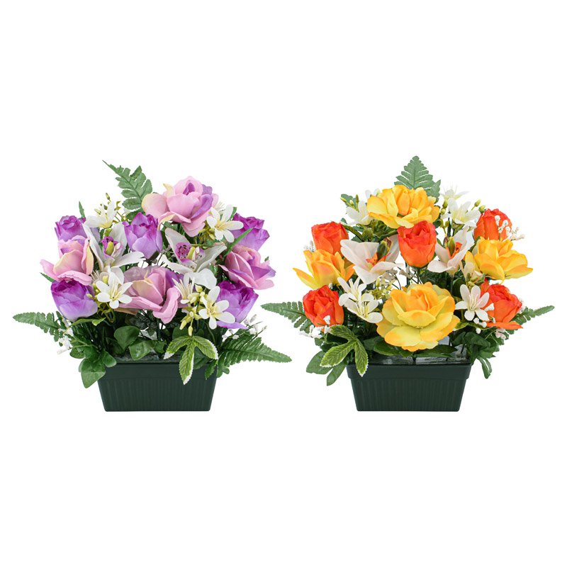 Mini jardinière de fleurs artificielles 