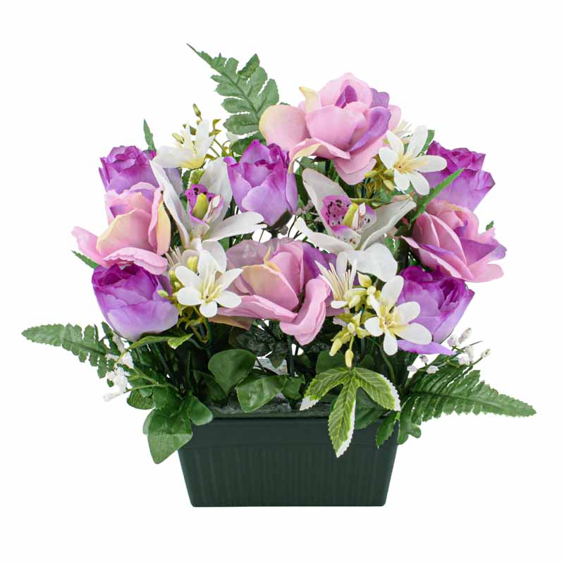 Mini jardinière de fleurs artificielles 