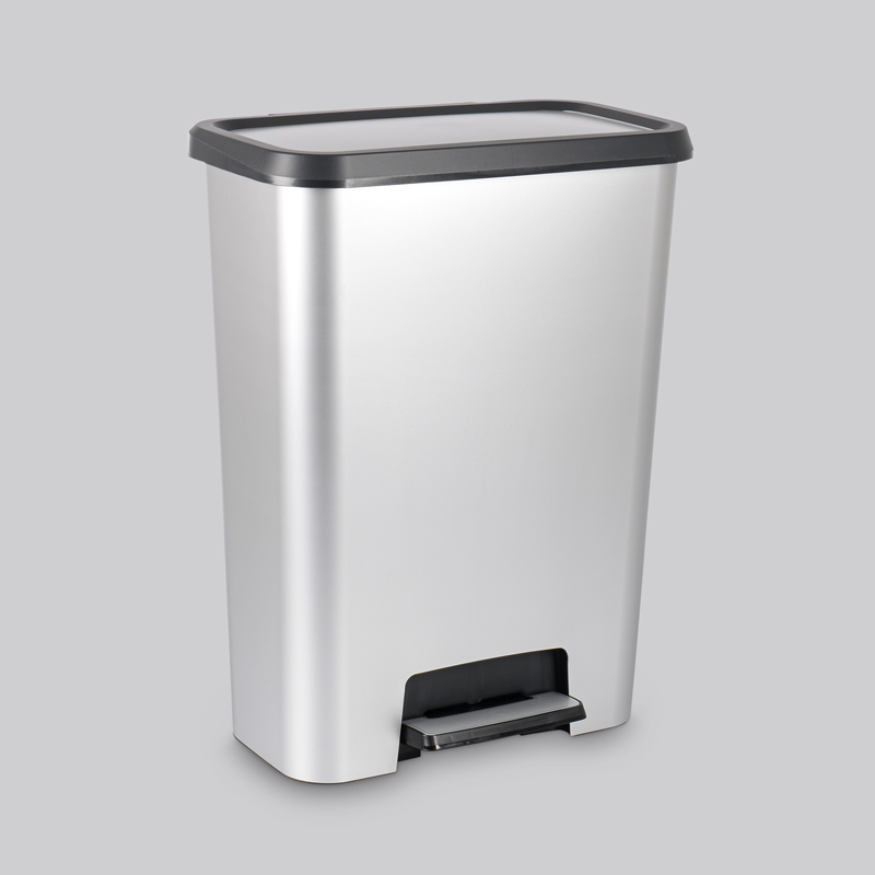 Poubelle de tri 'Compatta' gris métallisé 50L