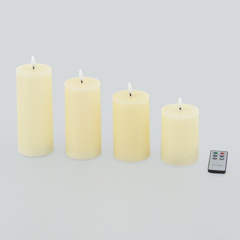 Lot de 4 bougies en cire LED