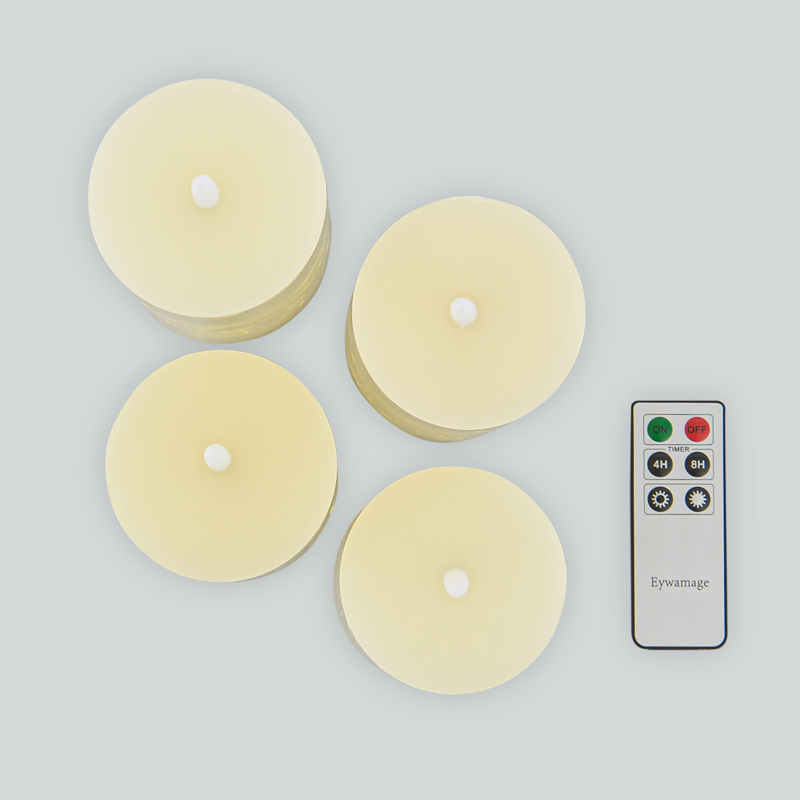 Lot de 4 bougies en cire LED
