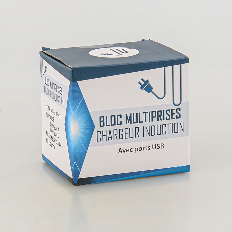 Cube multiprises chargeur induction 