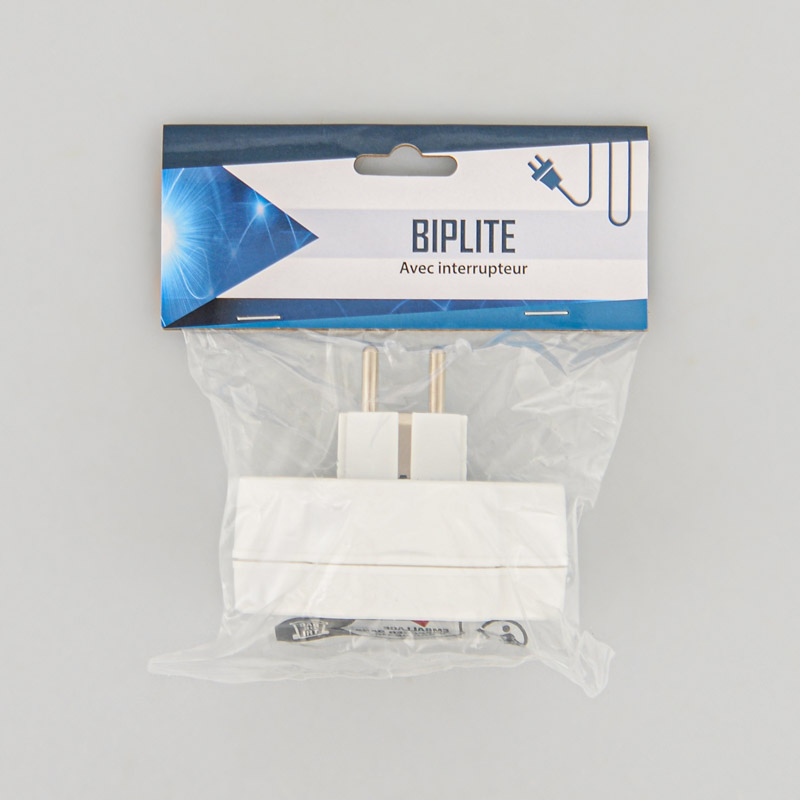 Biplite avec interrupteur blanc 