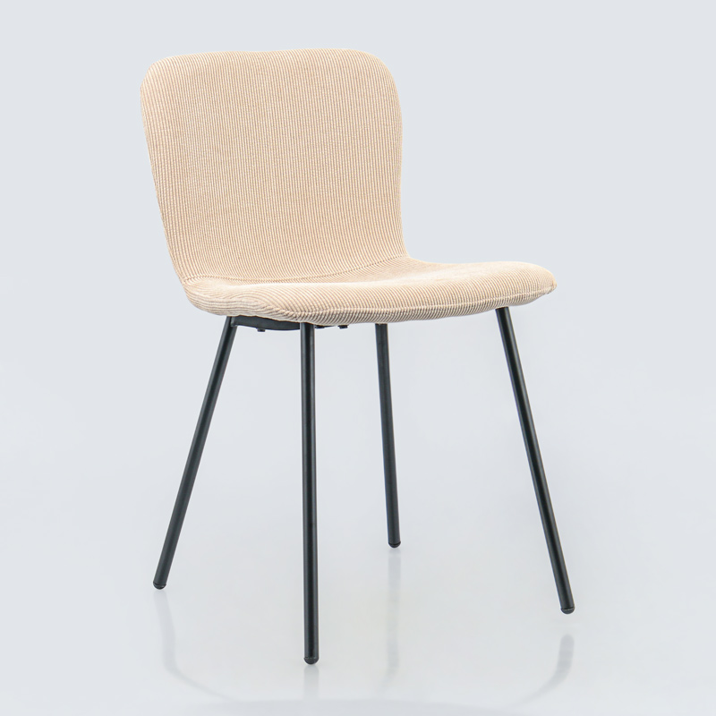 Chaise velours côtelé 'Samy' beige