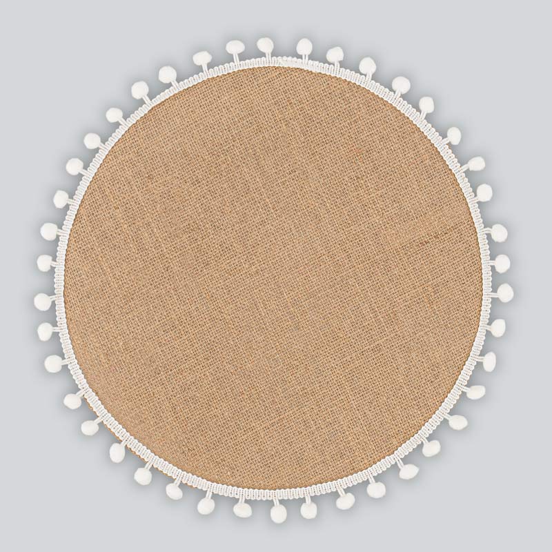 Set de table 'Samos' avec pompons blancs