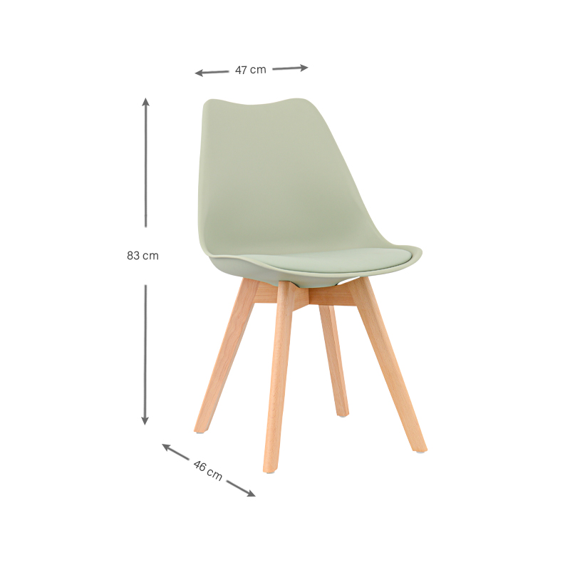 Chaise scandinave 'Suzy' vert sauge