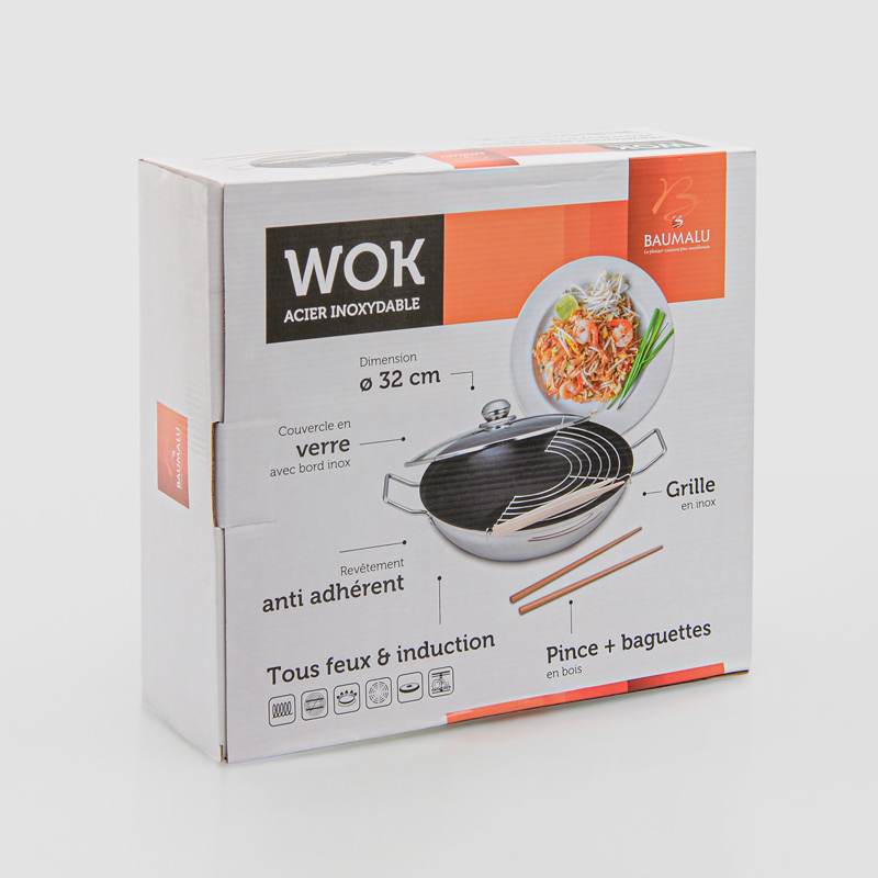 Wok en acier inoxydable 'Baumalu'