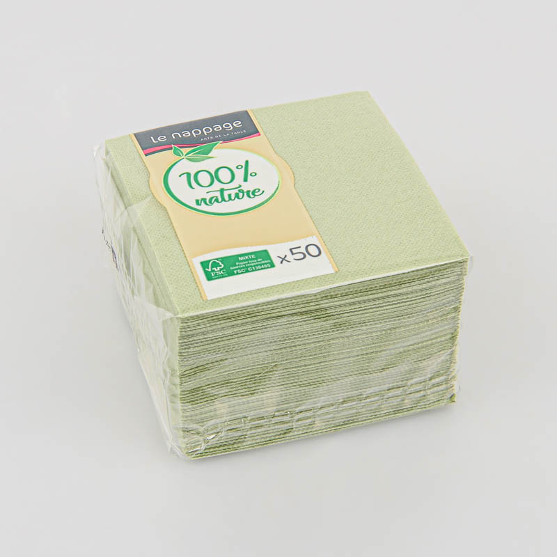50 serviettes 'TT' olive