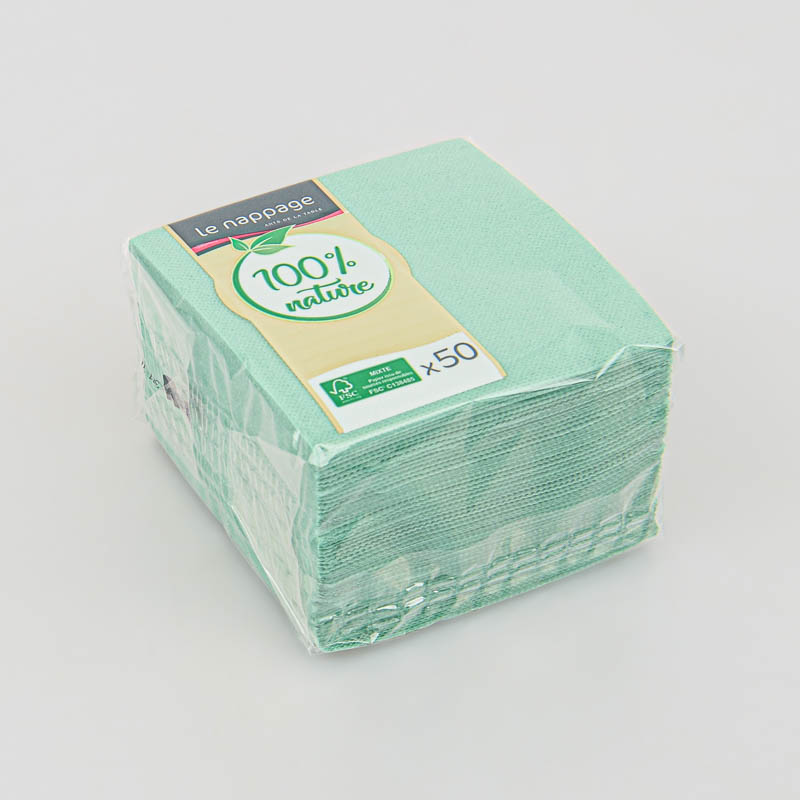 50 serviettes 'TT' sauge
