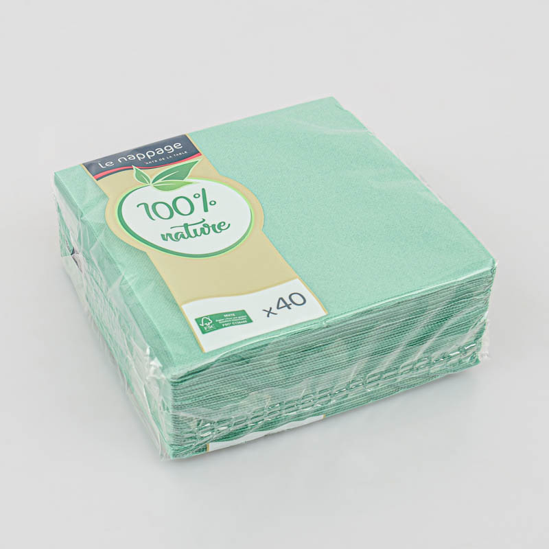 40 serviettes 'TT' sauge
