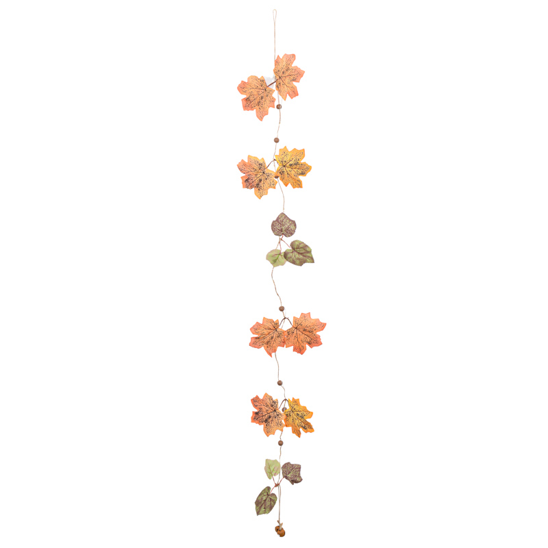 Guirlande lumineuse feuilles et perles or - L'Incroyable
