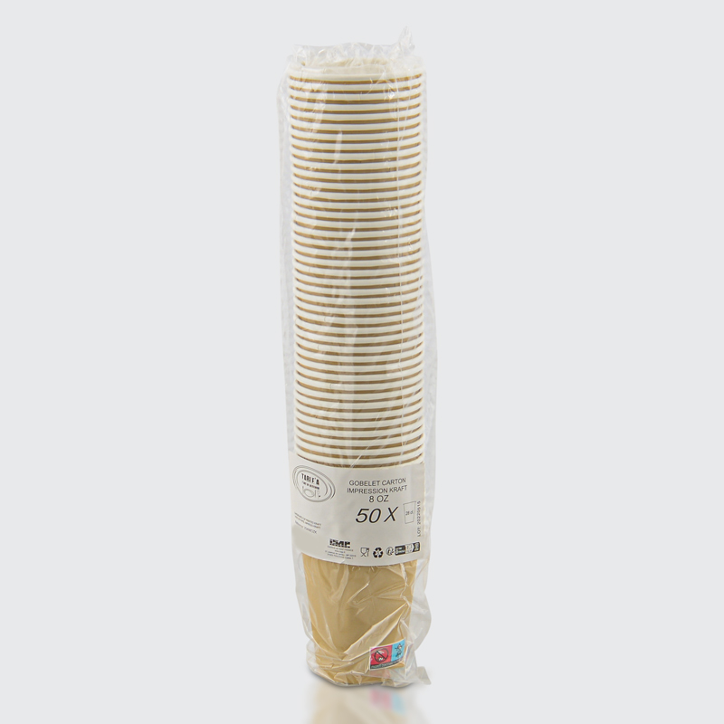 Lot de 50 gobelets en carton marron 