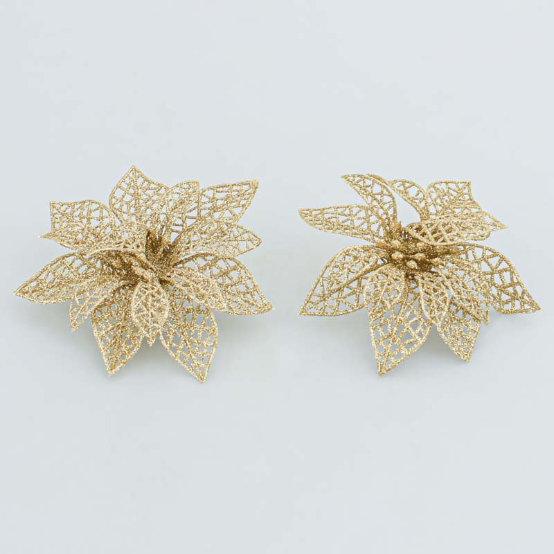 Lot de 2 pinces poinsettias 