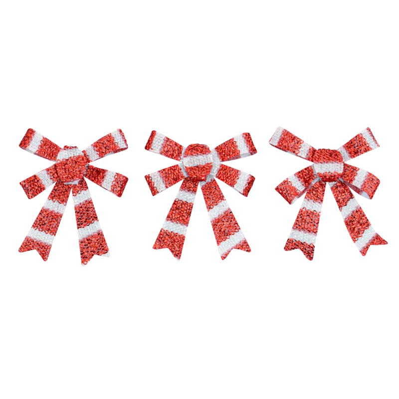 Lot de 3 noeuds  rouge et blanc 