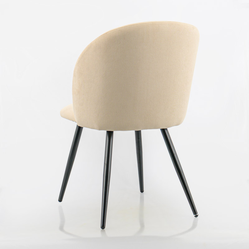 Chaise 'Azila' velours côtelé beige