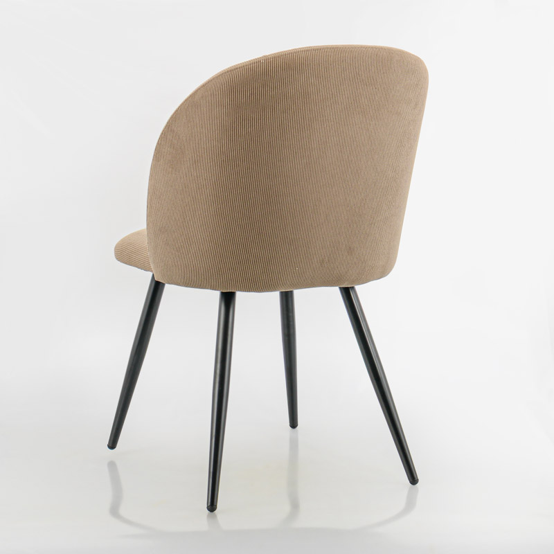 Chaise 'Azila' velours côtelé couleur taupe