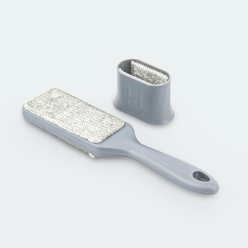 Brosse pour textile double face grise