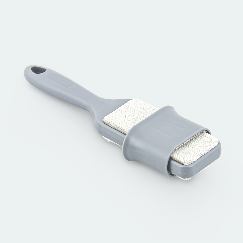 Brosse pour textile double face grise