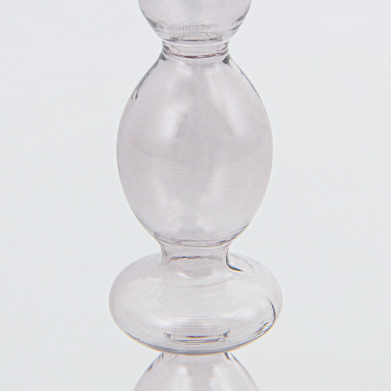 Porte-bougie en verre fumé
