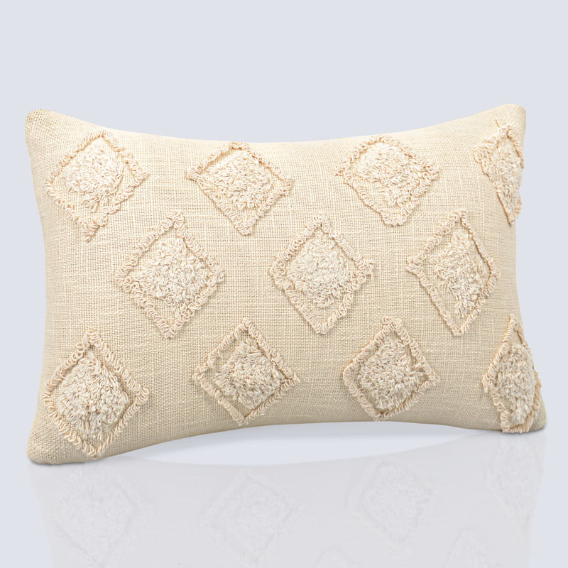 Coussin 'Leela' coton tufté 
