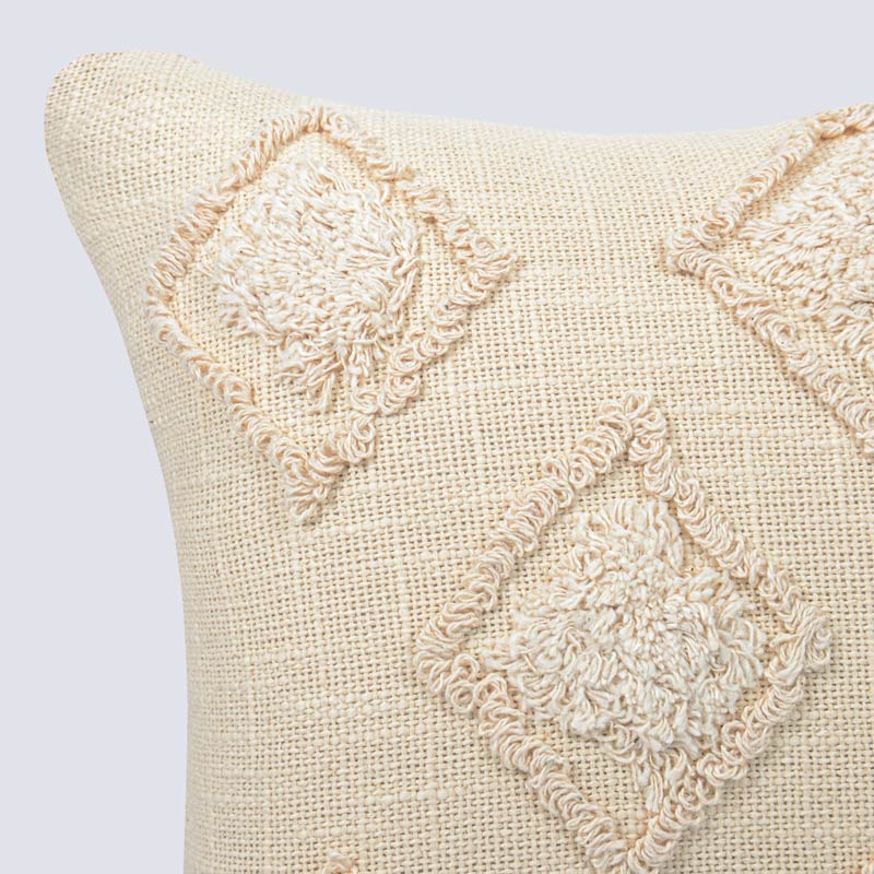 Coussin 'Leela' coton tufté 