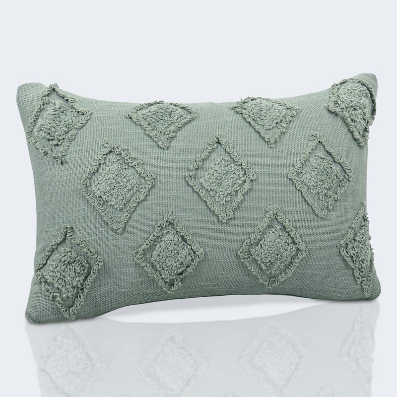 Coussin 'Leela' coton tufté 