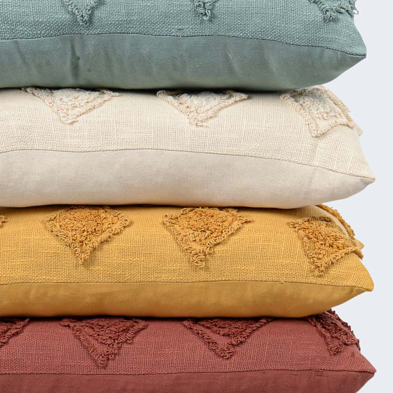 Coussin 'Leela' coton tufté 
