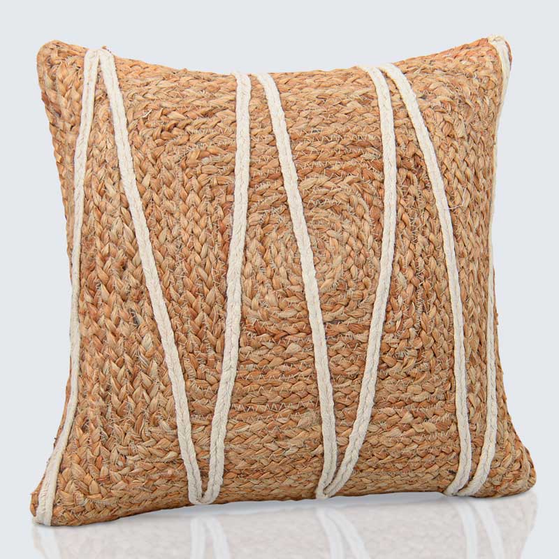 Coussin 'Zaki' en jute et coton 