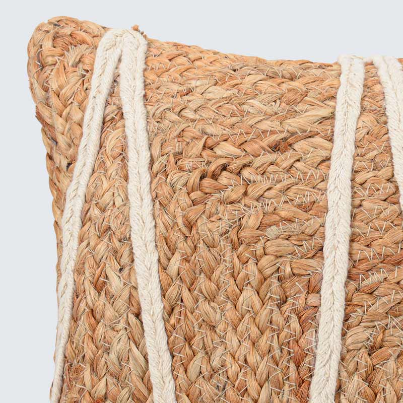 Coussin 'Zaki' en jute et coton 