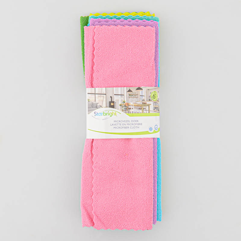6 lavettes en microfibre 'Zig Zag'